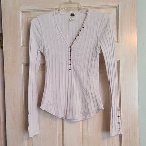 Free People Pink Bodycon Thermal Top Small